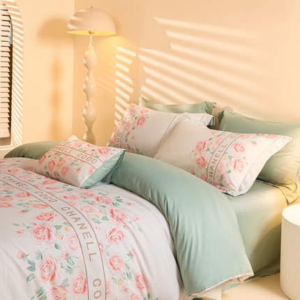 91家纺网 家纺一手货源 找家纺 （总）2024新保暖-秋冬A类加厚磨毛天丝棉数码四件套-花芙系列(礼盒包装）