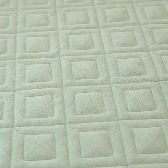 91家纺网 家纺一手货源 找家纺 缦彩 2024新款高克重牛奶绒夹棉床笠式床裙三件套 艾格清新绿