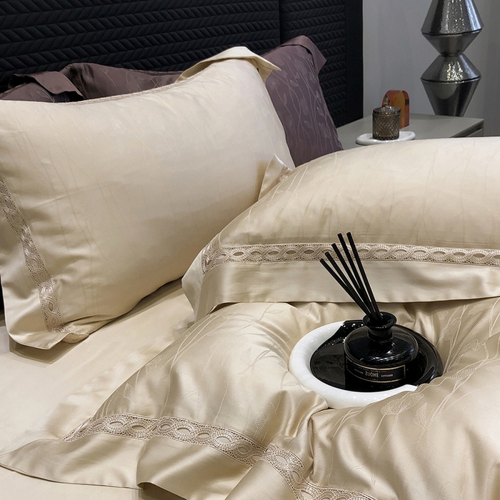 91家纺网 家纺一手货源 找家纺 （总）黑白森林 2024新款高支天丝棉提花四件套系列-西洛