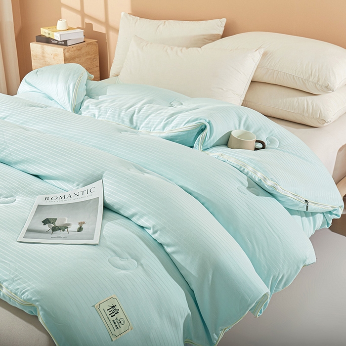 91家纺网 家纺一手货源 找家纺 森璐家纺 2024新款1原棉提花大豆子母被（提供买家秀） 清新绿