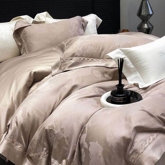 91家纺网 家纺一手货源 找家纺 （总）黑白森林 2024新款高支天丝棉提花四件套系列-雅温