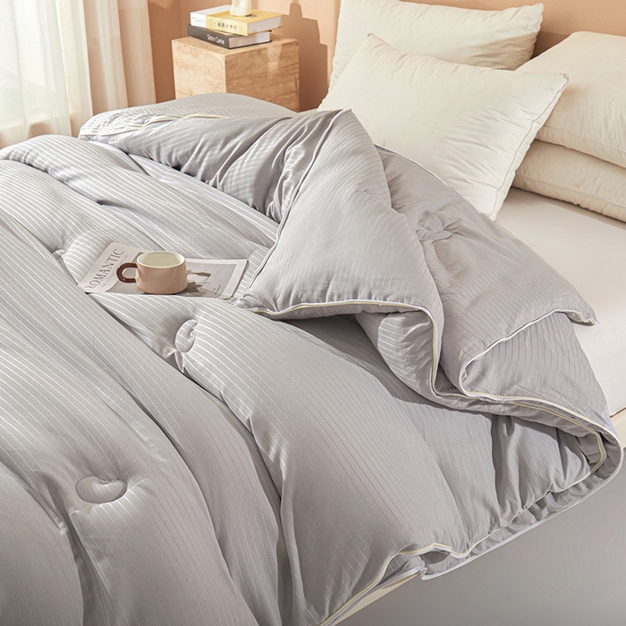 91家纺网 家纺一手货源 找家纺 森璐家纺 2024新款1原棉提花大豆子母被（提供买家秀） 星云灰