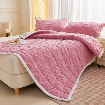 卡伦家纺 2025新款塔芙绒保暖床垫成人双人单人床垫 妃子粉