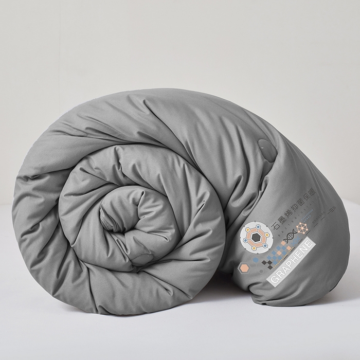 91家纺网 家纺一手货源 找家纺 梦恬佳 2024新款A类亲肤棉石墨烯远红外线自发热抗菌冬被被芯 灰色