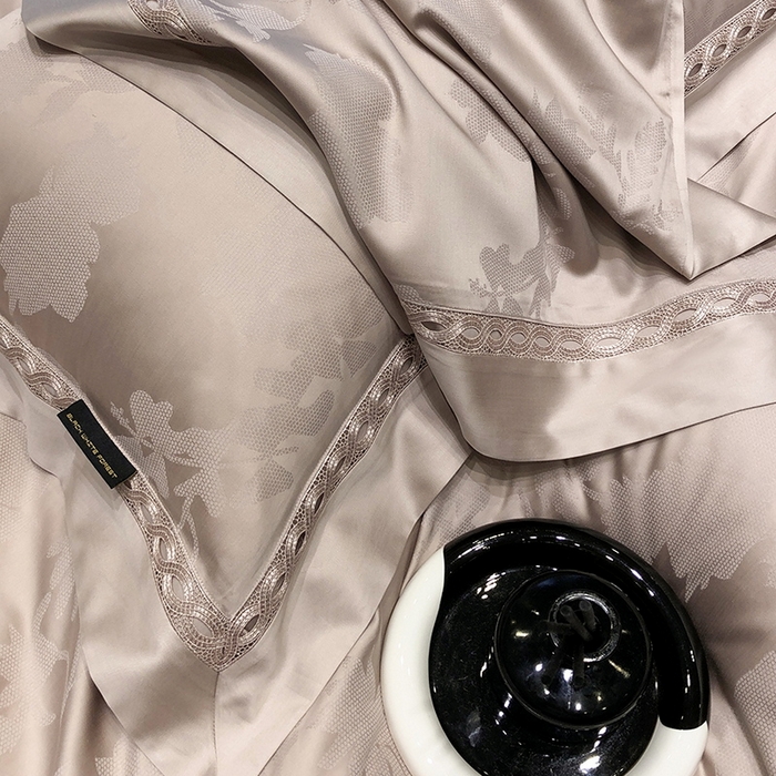 91家纺网 家纺一手货源 找家纺 黑白森林 2024新款高支天丝棉提花四件套系列-雅温 雅温-沙茶咖