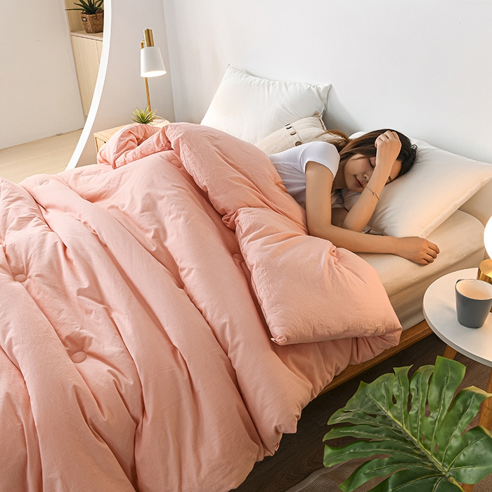 91家纺网 家纺一手货源 找家纺 柏薇 2024新款A类针织棉原棉大豆被春秋被冬被被子被芯四季被 玉色