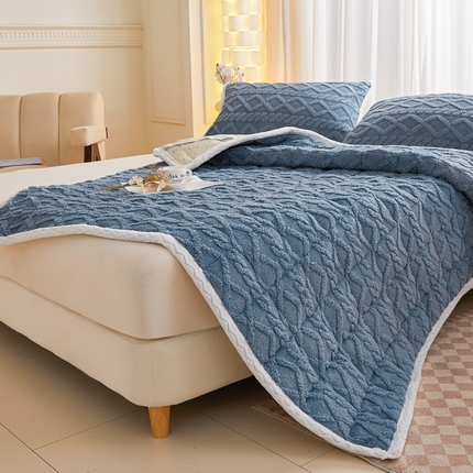 卡伦家纺 2025新款塔芙绒保暖床垫成人双人单人床垫 梦蓝灰