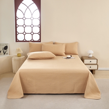 91家纺网 家纺一手货源 找家纺 （总）莎果家纺 2024新款13372双面纯棉高温砂洗纯色床盖可搭配床盖四件套