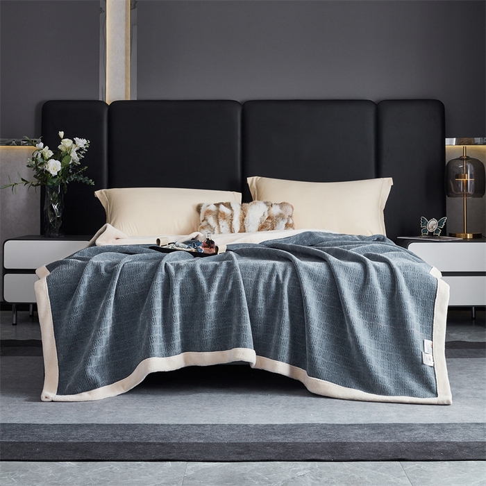 91家纺网 家纺一手货源 找家纺 2024新款雪妮尔四季毛毯毯子家用毛毛毯毯子 蓝灰