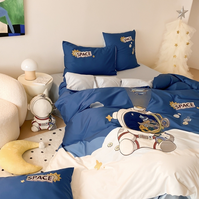 91家纺网 家纺一手货源 找家纺 （总）星野 2024新款双股澳棉四件套-太空旅客