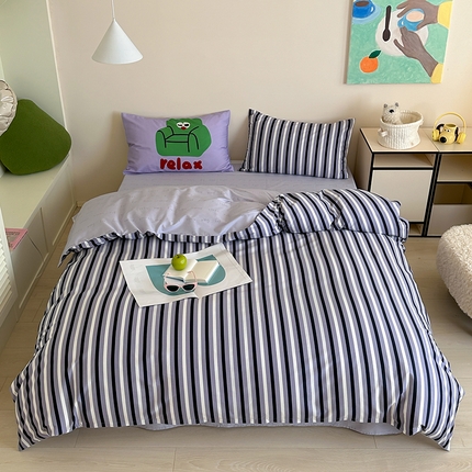 91家纺网 家纺一手货源 找家纺 2024新款40支13372全棉数码大版趣味系列四件套 休闲假日