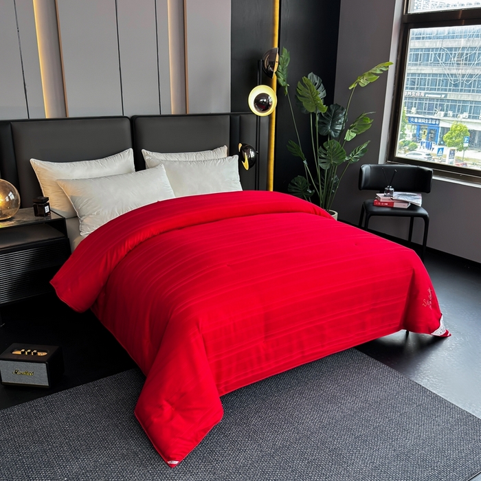 91家纺网 家纺一手货源 找家纺 美伦美 2024新款全棉提花 红色