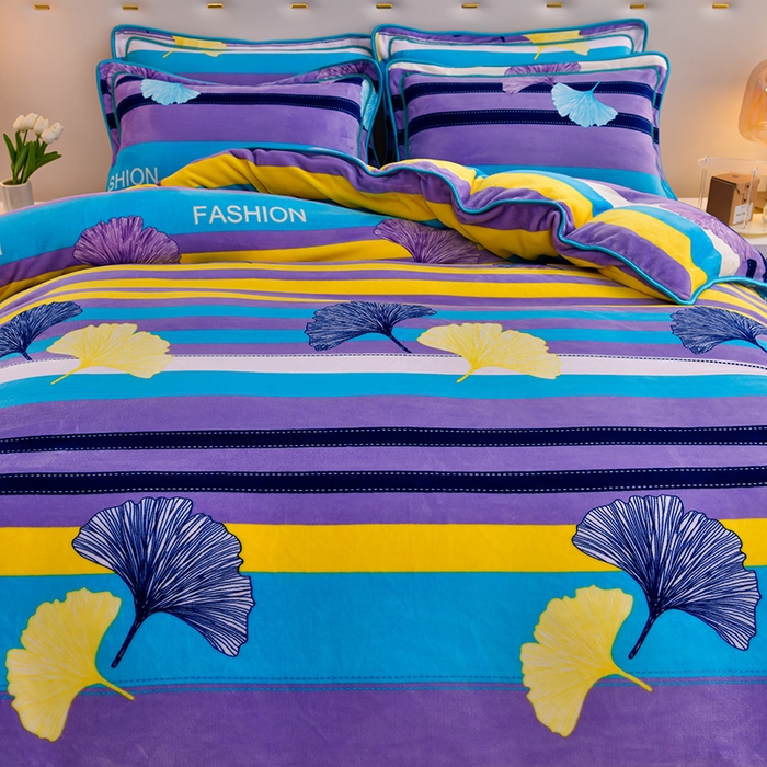 91家纺网 家纺一手货源 找家纺 绒品荟家纺 2025新款牛奶绒四件套 诗情画意