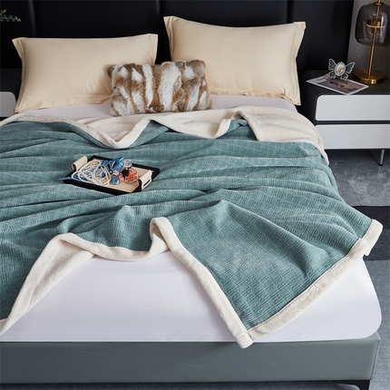 91家纺网 家纺一手货源 找家纺 2024新款雪妮尔四季毛毯毯子家用毛毛毯毯子 淡蓝