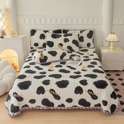 91家纺网 家纺一手货源 找家纺 （总）梓依家纺 2025新款牛奶绒花边单床盖三件套四件套