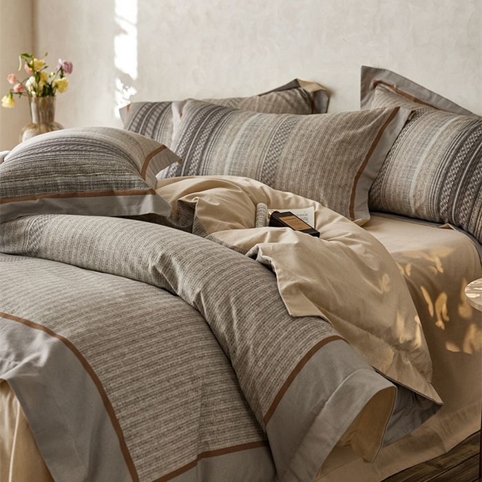 91家纺网 家纺一手货源 找家纺 2024新款全棉磨毛数码印花系列四件套 林音