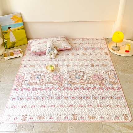 91家纺网 家纺一手货源 找家纺 （总）美达家纺 2025新款A类双面全棉夹棉洛丽塔系列全棉床褥地垫