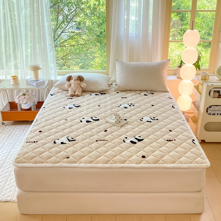 91家纺网 家纺一手货源 找家纺 （总）正邦家纺 2024新款牛奶绒床垫小清新加厚床褥保暖宽包边可机洗床护垫床褥