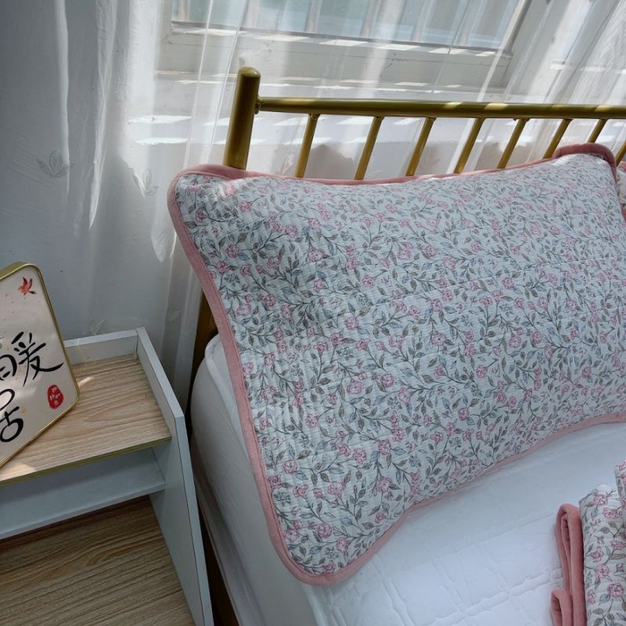 91家纺网 家纺一手货源 找家纺 2024新款棉加绒双面两用四季款床盖三件套 韩霜