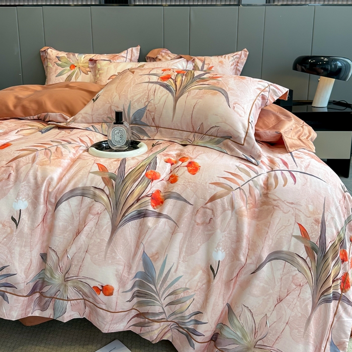 91家纺网 家纺一手货源 找家纺 舒慕 2025新款阳绒天丝棉磨毛数码印花缇芙绒四件套 幽静