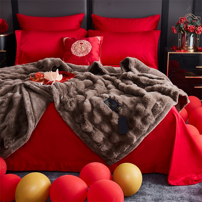 91家纺网 家纺一手货源 找家纺 2025新款仿皮草摩登艺术毛毯毯子子家用毛毛毯毯子四季盖毛毯毯子 艺术咖