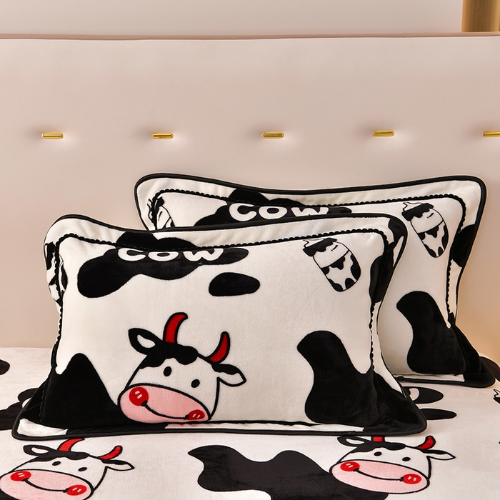 91家纺网 家纺一手货源 找家纺 绒品荟家纺 2025新款牛奶绒四件套 萌萌牛