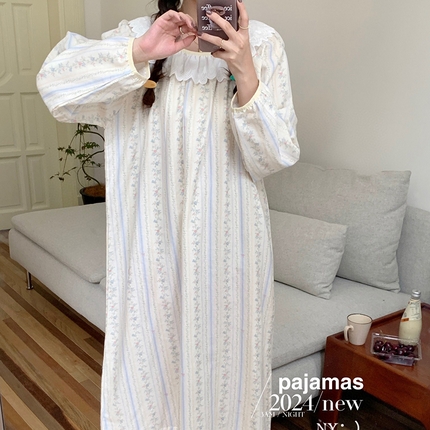 91家纺网 家纺一手货源 找家纺 （总）纽约生活 2024新款舒适透气有氧纱甜美清新睡裙