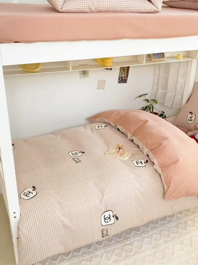 91家纺网 家纺一手货源 找家纺 优品阁 2024新款全棉磨毛学生上下铺三件套 千爱