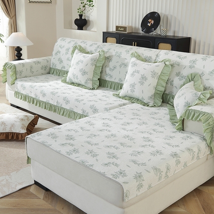 91家纺网 家纺一手货源 找家纺 （总）共鸣沙发垫 2024新款色轻奢雪尼尔沙发垫 色织樱花系列