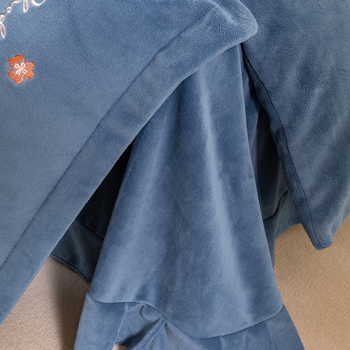 91家纺网 家纺一手货源 找家纺 绒博士 2024新款220克牛奶绒秋冬保暖四件套-花颜小熊 花颜小熊-幽兰