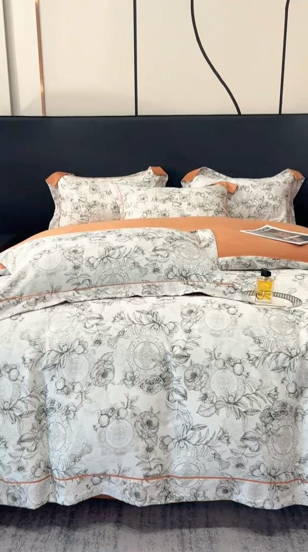 91家纺网 家纺一手货源 找家纺 舒慕 2025新款阳绒天丝棉磨毛数码印花缇芙绒四件套 写意人生