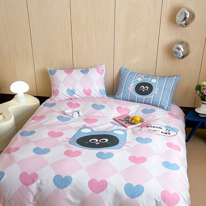 91家纺网 家纺一手货源 找家纺 （总）2024新款40S设计师款全棉大版趣味印花系列四件套