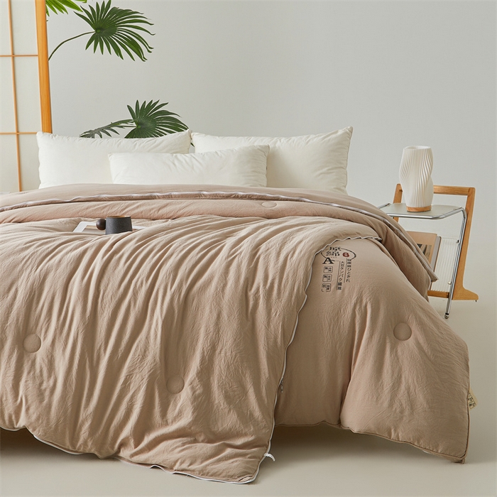 91家纺网 家纺一手货源 找家纺 创优家纺 2025新款原棉子母被双胎被春秋被冬被被子被芯二合一拉链款 原棉-卡其