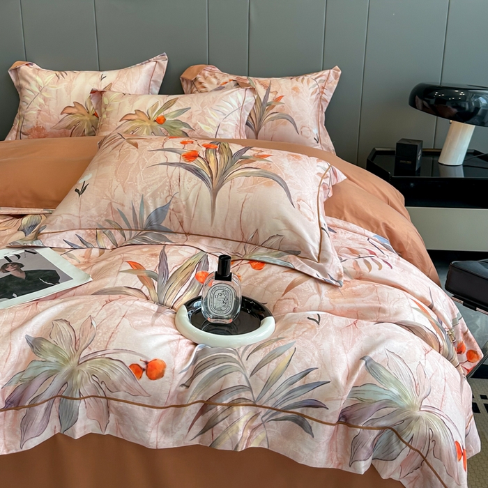 91家纺网 家纺一手货源 找家纺 舒慕 2025新款阳绒天丝棉磨毛数码印花缇芙绒四件套 幽静