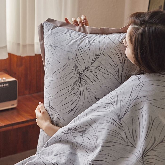 91家纺网 家纺一手货源 找家纺 2024新款全棉磨毛印花工艺款四件套 月旋