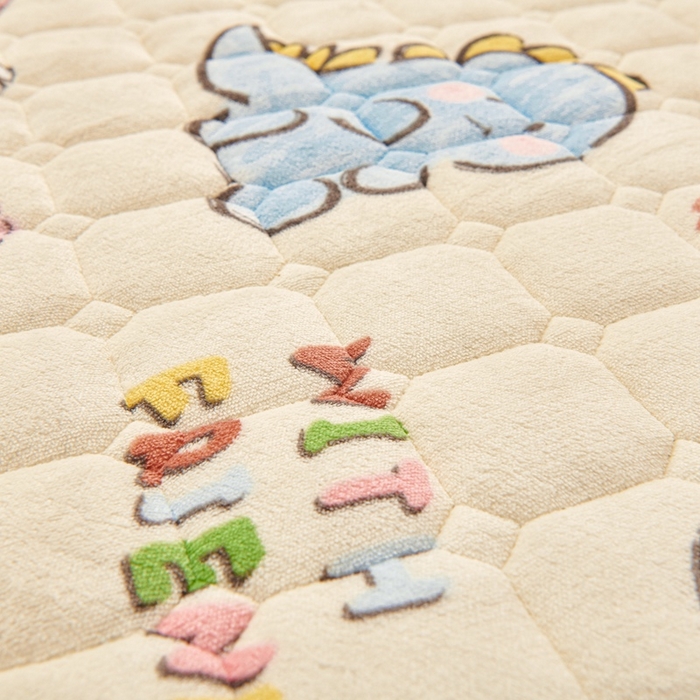 91家纺网 家纺一手货源 找家纺 富馨莱 2024新款牛奶绒幼儿园床垫加厚5D透气 淘气恐龙