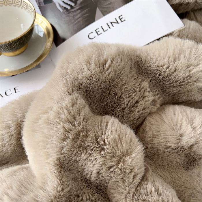 91家纺网 家纺一手货源 找家纺 2025新款仿皮草摩登艺术毛毯毯子子家用毛毛毯毯子四季盖毛毯毯子 艺术驼