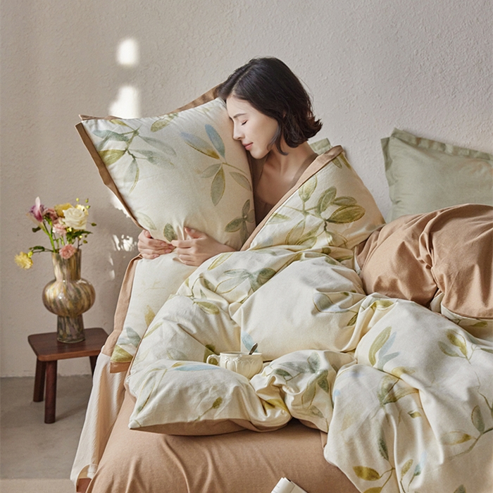 91家纺网 家纺一手货源 找家纺 2024新款全棉磨毛印花工艺款四件套 乐莹