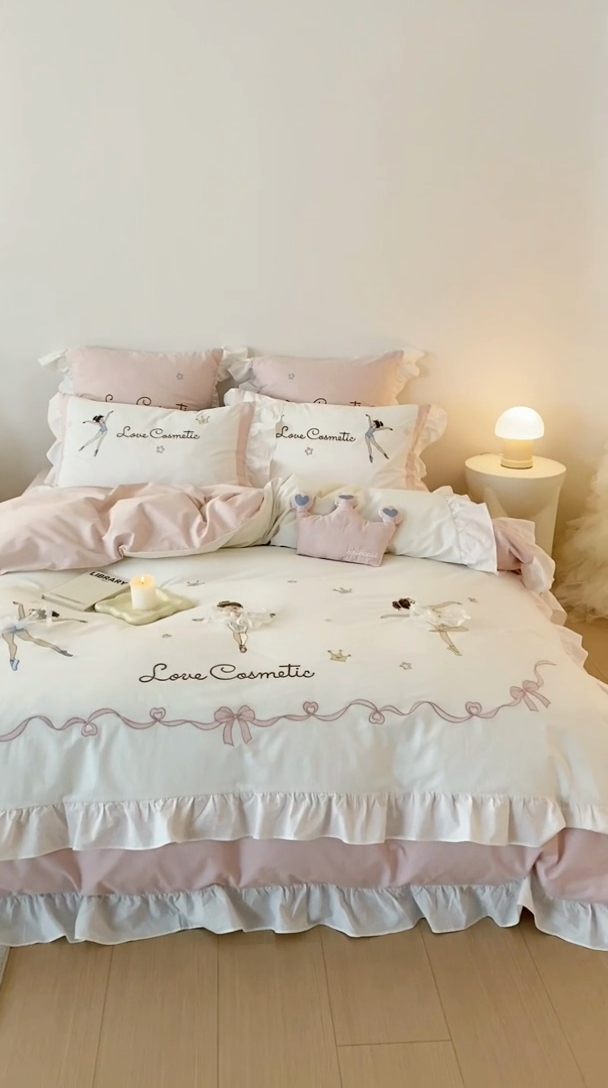 91家纺网 家纺一手货源 找家纺 （总）星野 2024秋冬新品加厚40S水洗棉四件套-芭蕾梦