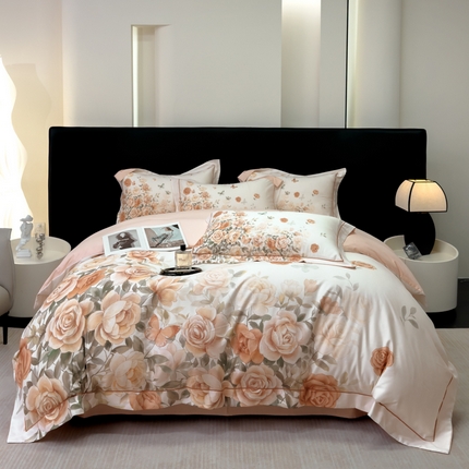 91家纺网 家纺一手货源 找家纺 （总）舒慕 2025新款天丝棉数码印花四件套