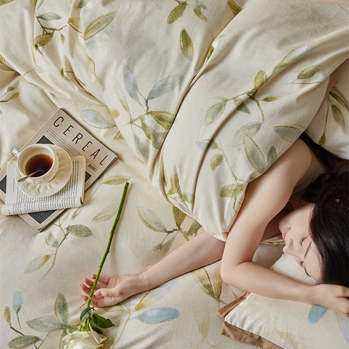 91家纺网 家纺一手货源 找家纺 2024新款全棉磨毛印花工艺款四件套 乐莹