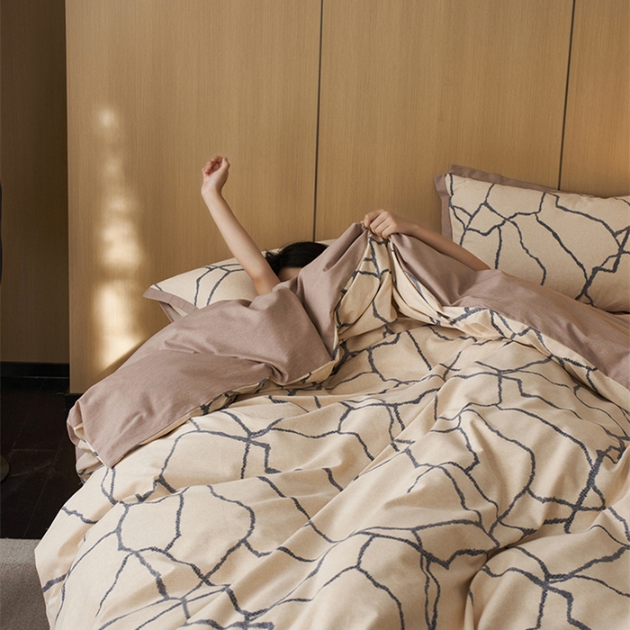 91家纺网 家纺一手货源 找家纺 2024新款全棉磨毛印花工艺款四件套 纤优