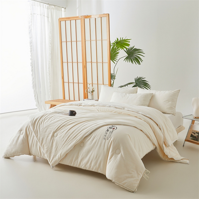 91家纺网 家纺一手货源 找家纺 创优家纺 2025新款原棉子母被双胎被春秋被冬被被子被芯二合一拉链款 原棉-白色