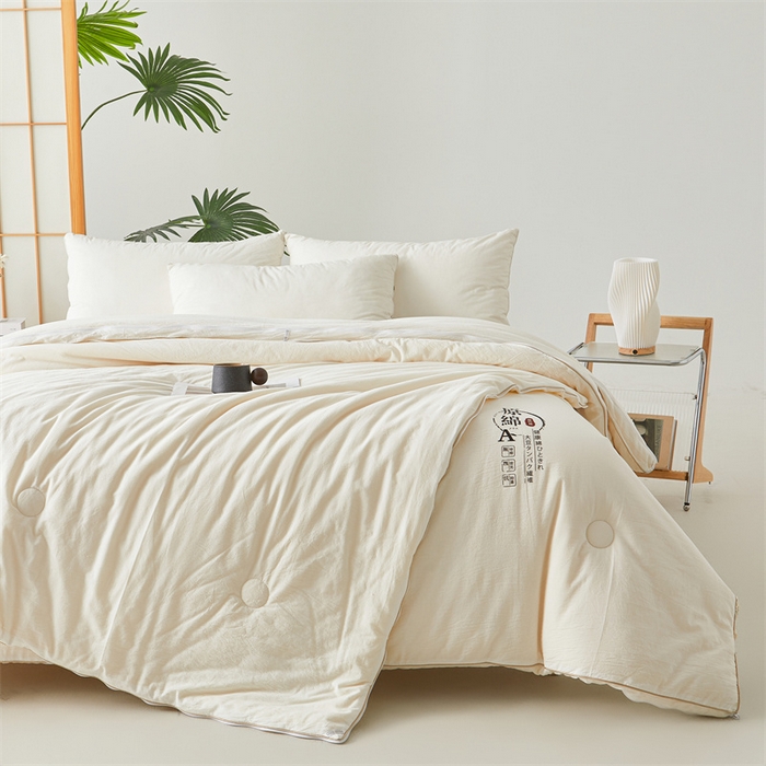 91家纺网 家纺一手货源 找家纺 创优家纺 2025新款原棉子母被双胎被春秋被冬被被子被芯二合一拉链款 原棉-白色