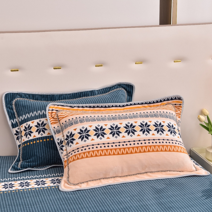 91家纺网 家纺一手货源 找家纺 晚静家纺 2024新款8.5斤牛奶绒金貂法莱绒床裙款保暖绒四件套 北欧海岸