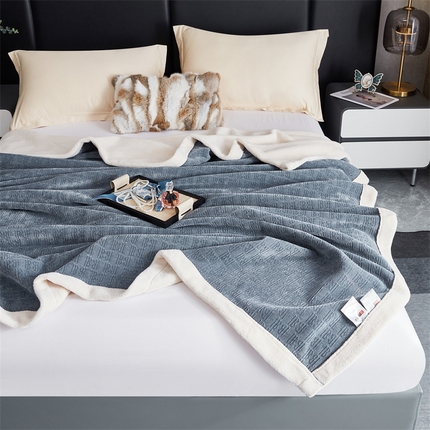 91家纺网 家纺一手货源 找家纺 2024新款雪妮尔四季毛毯毯子家用毛毛毯毯子 蓝灰