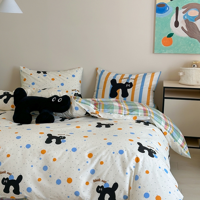 91家纺网 家纺一手货源 找家纺 （总）2024新款40支13372全棉数码大版趣味系列四件套