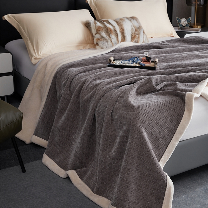 91家纺网 家纺一手货源 找家纺 2024新款雪妮尔四季毛毯毯子家用毛毛毯毯子 绅士灰