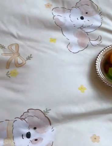 91家纺网 家纺一手货源 找家纺 2024新款40S设计师款全棉大版趣味印花系列四件套 嬉戏时光