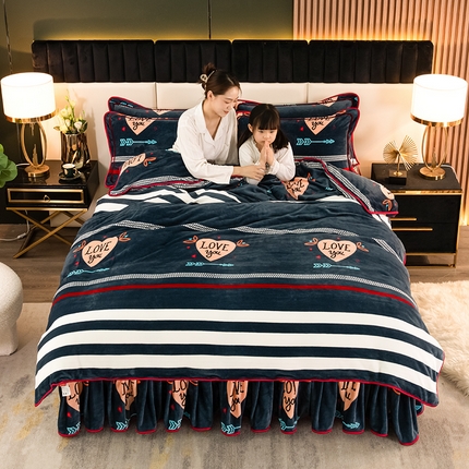 91家纺网 家纺一手货源 找家纺 绒品荟家纺 2025新款牛奶绒四件套 匆匆那年